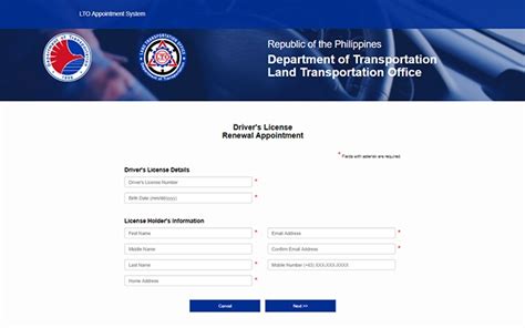 LTO Online Appointment .